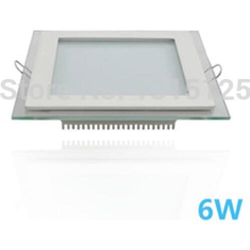 Free Shipping SMD5730 6W Square Aluminum With Glass LED Panel Light 2 Years Warranty Recesssed LED Downlight