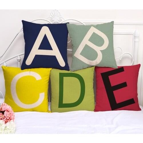 Home Party Decor Seat Colorful Letter Cushion Cover 45x45cm Living Room Bedroom Sofa Bedside Decoration Throw Pillowcase 18x18in