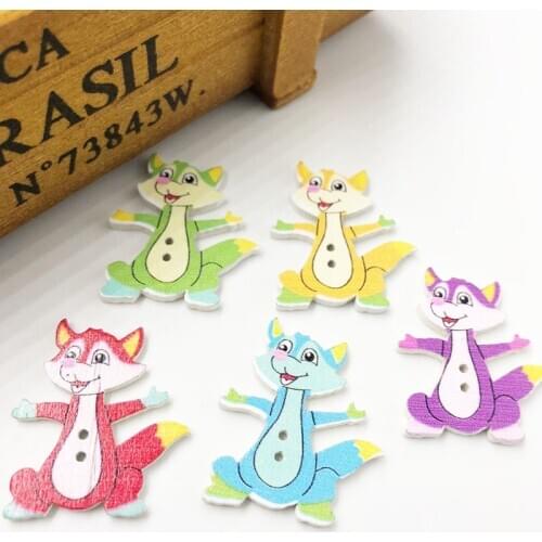 100PCs Wooden Sewing Buttons Scrapbooking 2 Holes 32X27mm Costura Botones Decorate WB577