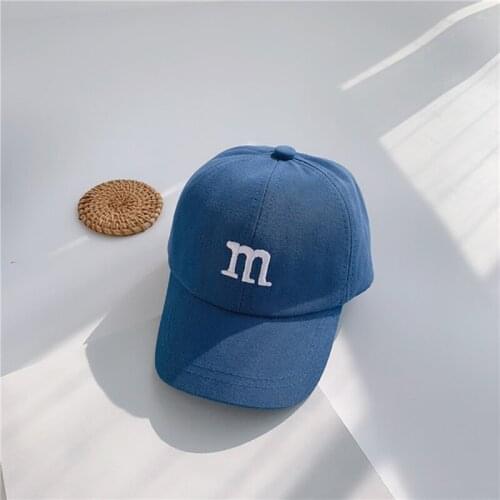 Childrens Baseball Cap M Letter Embroidered Baby Accessories For Kids Caps Cute Baseball Cap Hip Hop Girls Boy Hats