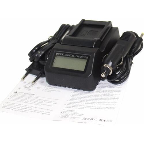 DMW-BLG10 DMW BLE9 BLG10E BLG10PP LCD Fast Charger with Car cord for Panasonic BLG10E BLG10GK BLG10 DMC-GF6 DMC-GX7 GF6 GX7