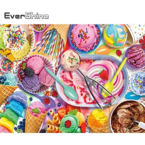 Evershine 5D DIY Diamond Painting Bread Food New Arrival Diamond Embroidery Ice Cream Cross Stitch Kits Mosaic Wall Decor