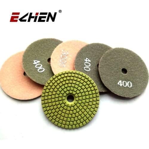 Grit #400 Dia 100mm 4 Inch Diamond Flexible Polishing Pads Wet Granite Marble Stone Floor Concrete Grinding Discs