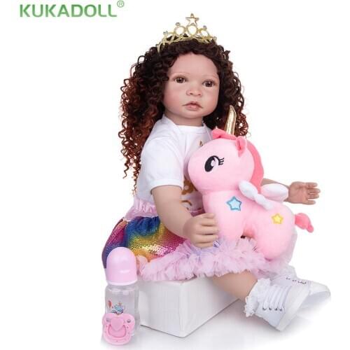 KUKADOLL 60 CM Princess Baby Doll Cloth Body Beautiful Dress Up Doll Many Accessories Kids Christmas Gifts