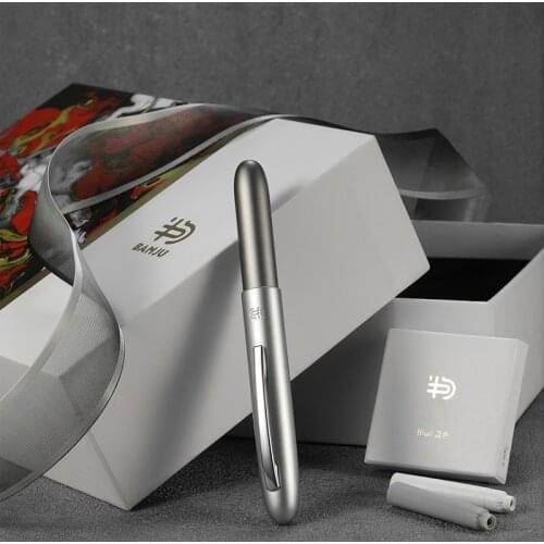 T-mu Frosted feeling metal fountain pen 0.4mm nib with ink sac,birthday pen gift