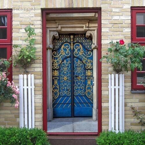 DIY Home Decor Decals Religion Islam Print Art Picture 3D Door Stickers Self Adhesive Waterproof Mural For Bedroom Renovation