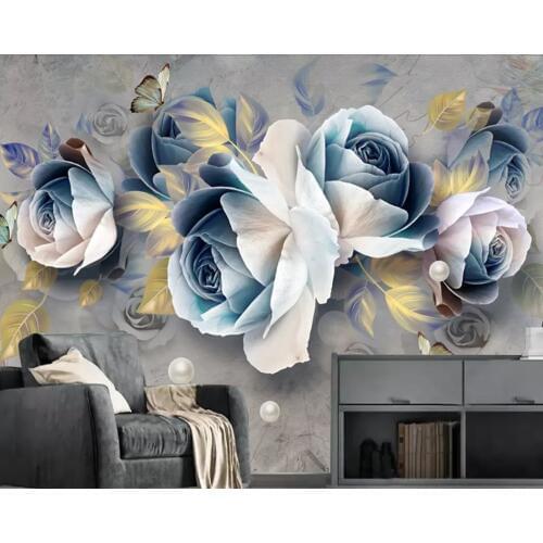 Papel de parede 3D embossed rose wallpaper,living room bedroom TV wall papers home decors restaurant cafe hotel room murals