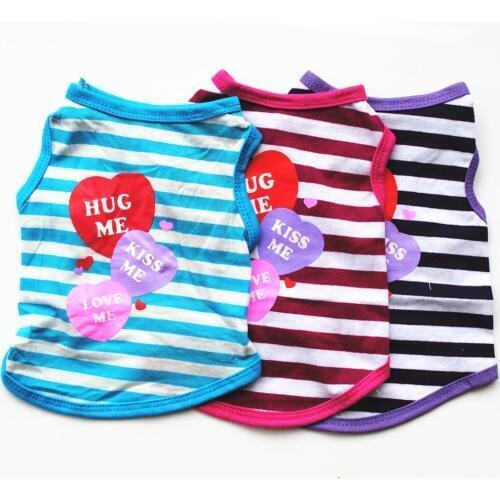 Dog Clothes Stripe Cooling Vest Clothes Summer T shirt For Dogs Cats Puppy yorkshire Terrier For Chihuahua T-shirts Tee Vest E
