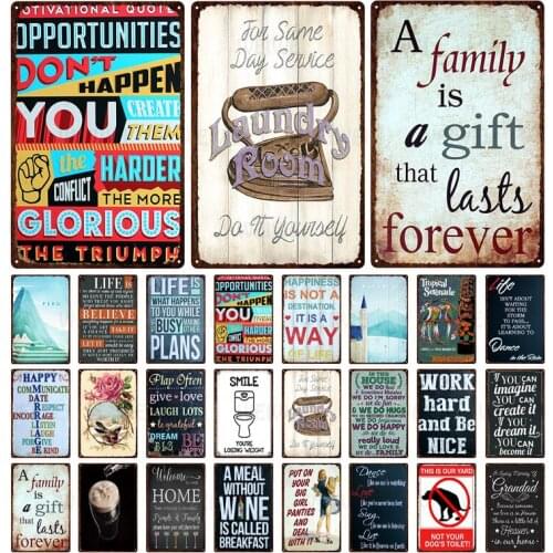 Slogan Tin Lawn Warning Sign Landscape Picture Decoration Brand Text Retro Poster Style Typography Home Decoration Metal