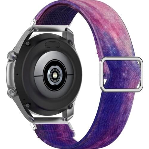 20MM Gradient Printed Elastic Strap For Samsung Galaxy Watch 3 41mm R850 And Active2 Waistband Cloth Band Smart Watch Bracelet