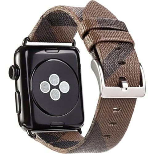 Leather for Apple Watch Black Grid Bands 38MM 40mm 42MM 44mm for iWatch SE Strap Classic Wristband Series 6 5 4 3 2 1