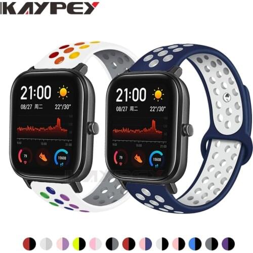 Silicone Watch Band Wrist Strap For Xiaomi Huami Amazfit GTS 2 2e 2mini Bracelet for Amazfit Bip Lite/1S/U GTR 42MM Accessories