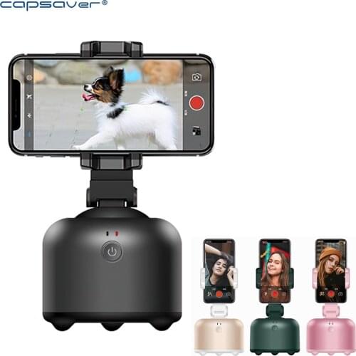 Capsaver Gimbal Stabilizer 360 Rotation Phone Tripod Accessories Auto Face Tracking for Live Smart AI Photo Vlog Video Recorder