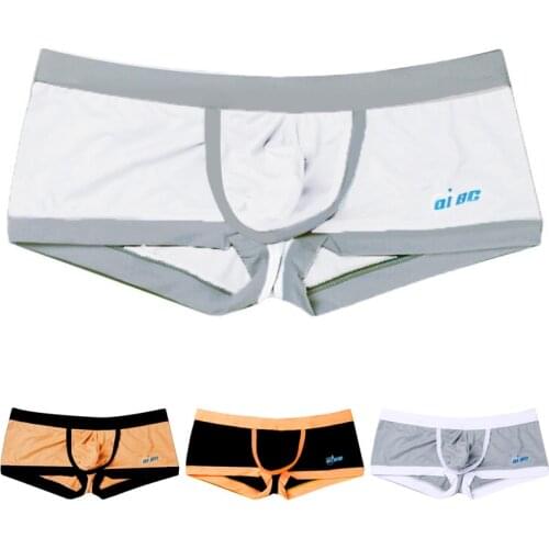 Summer Sexy Boxer Men Underwear Fitness Calzoncillos Hombre Slip Cotton Breathable Low Waist Shorts Panties Gay Penis Pouch Wear