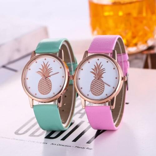 Creativity Fashion Womens Watch Fruit Simplicity watch Leather Luxury Women Quartz Watches Wife Gift Casual Clocks Sale 2021