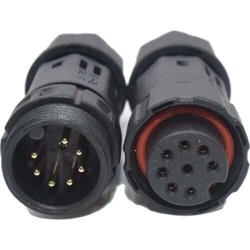 M19 Threaded Waterproof Butt Connector 2/3/4/5/6/7/8/9/10 Pin 20A Panel Plug Outdoor Male And Female Butt Waterproof Connector