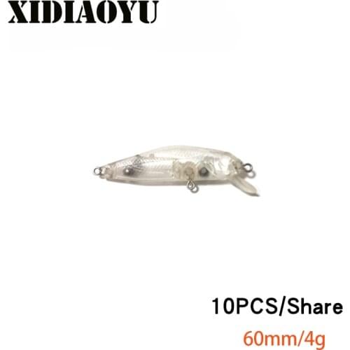 10Pcs blank bare baits Minnow bait unpainted to attract organ fishing bait