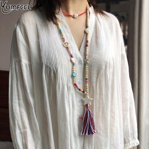 Yumfeel Brand New Star Necklace Bohemian Boho Long Tassel Jewelry Women Necklaces