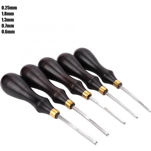 1PC Sharp Leather Edge Beveller Steel Blade Ebony Handle DIY Leathercraft Edger Trimming Tool Leather Beveler Cutting HandCraft