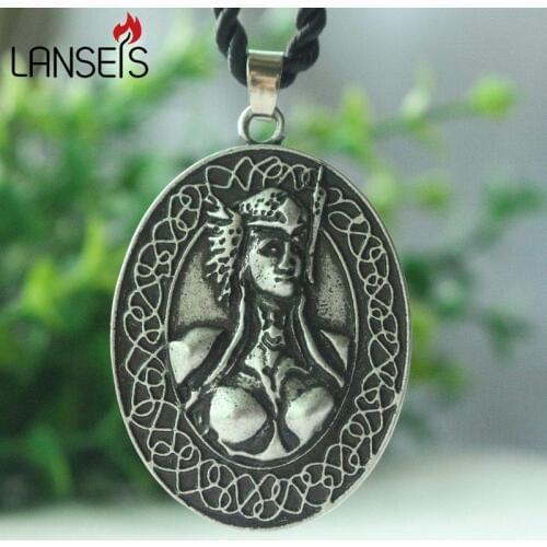 Lanseis 1pcs norse god Valkyrie Freya Norse Pendant viking women necklace pendant Viking Runes Vegvisir Compass men Pendant