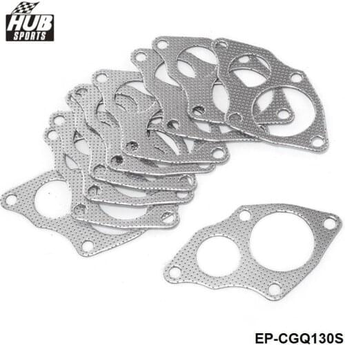 10PCS/LOT Performance Aluminum Graphite 5 Bolt Turbo to Downpipe Gasket For Mitsubishi EVO 1-3 / 4G63 HU-CGQ130S