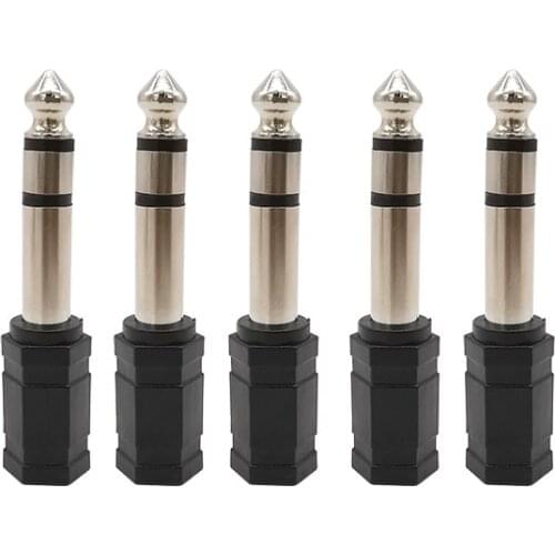 2/5/10Pcs 6.35mm Male to 3.5mm Female Stereo Audio Connector 3.5mm Socket Jack Double Channel Headphone Mini Adapter