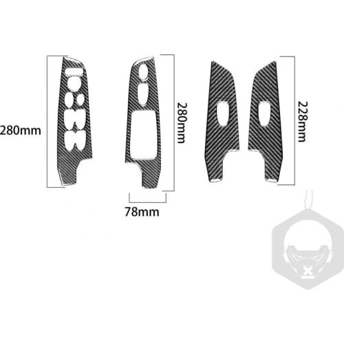 4Pcs Lifting Panel Decal Waterproof Dust-proof Carbon Fiber Black Lifting Panel Sticker for Honda Civic 8 Gen 2006-11 Left-hand