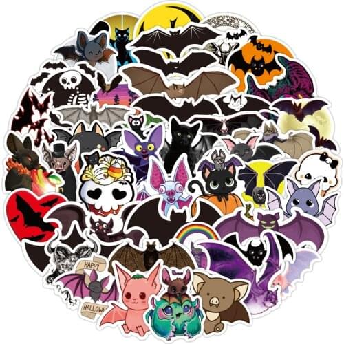 50PCS Animal Bat Chiroptera Stickers Laptop DIY Guitar Luggage Skateboard Phone Car Waterproof Graffiti Sticker Decals Kid Toys
