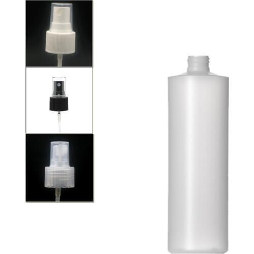 500ml empty plastic soft bottle ,natural-colored HDPE cylinder round with black/white/transparent Fine Mist Sprayer
