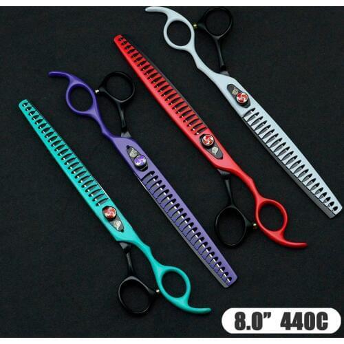 8" Pet Dog Grooming Scissors Thinning Scissors Dog Grooming Shears Pet Cat Scissors Shark Teeth Cutting Barber Thinning Tools