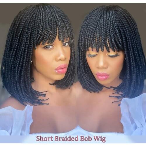 Beaudestiny Synthetic Bob Wig Short Braided Wigs For Women Cheap Wigs With Free Shipping Synthetic Braiding Hair Box Braid Wig
