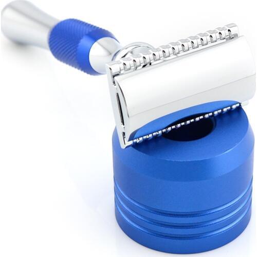 Double Edge Safety Razor Shaving Razor Blue Manual Razor Classic Style 12.7CM Long Handle Lyrebird NEW