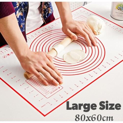 Large Size Kneading Dough Mat Silicone Baking Mat Pizza Dough Maker Non-Stick Pastry Oven Liner Baking Sheet Kitchen Table Pad