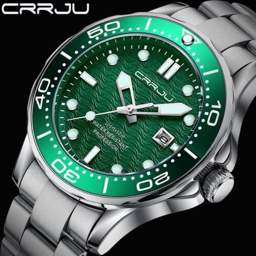 CRRJU Mens Waterproof Quartz Wristwatches Luxury Watch Men Designer Brand Famous Business Watch Male Smart Saat Erkek