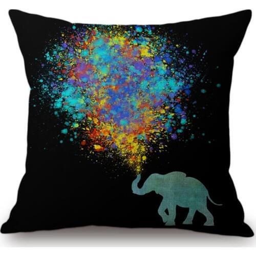 18" Multicolor Starry Sky Moon Astronaut Room Decorative Pillows Adorable Animals Panda Elephant Cat Bear Sofa Throw Pillow Case