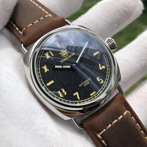 SD1936 Steeldive Brand Stainless Steel Case Skeleton Numbers 200M Water Resistant Japan NH35 Dive Watch Automatic