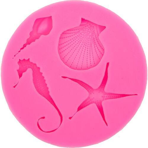 Hippocampus starfish shell conch shaped 3D Reverse sugar molding Food Grade silicone mould chocolate cake decoration tools F0578