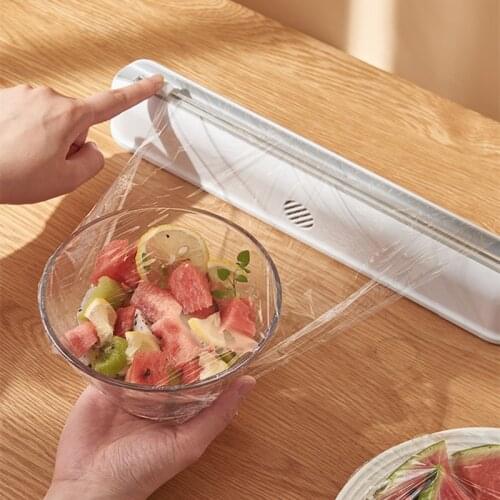 Magnetic Wall-Mounted Cling Film Cutter Holder for Household Kitchen Supplies Plastic Fixing Foil Paper Food Wrap Dispenser