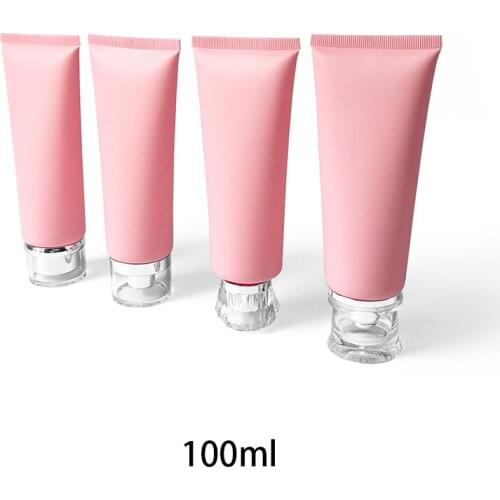 20pcs 100ml Matte Pink Plastic Bottle Make up Face Eye Hand Lotion Cream Packaging Squeeze Tube Frost Empty Cosmetic Containers