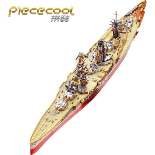 2019 Piececool 3D Metal Puzzle Figure Toy FUSO Battleship boat model Educational Puzzle 3D Models Gift jigsaw Toys For Children