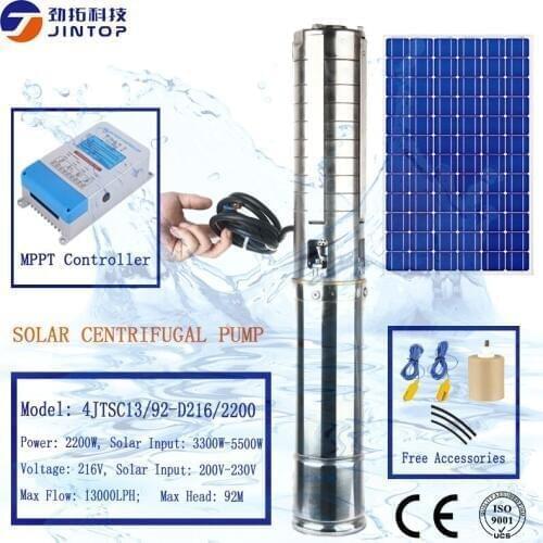 MODEL 4JTSC13/92-D216/2200) JINTOP SOLAR PUMP MAX FLOW RATE 13000L/H MAX HEAD 56M Inch 2200W deep well solar water pump contr
