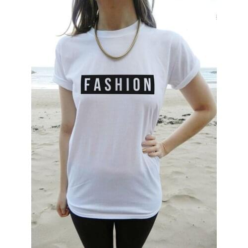 FASHION Letter Print Women Tshirt Harajuku Cotton Casual Shirt For Lady White Black Top Tee Big Size Hipster HH203-488