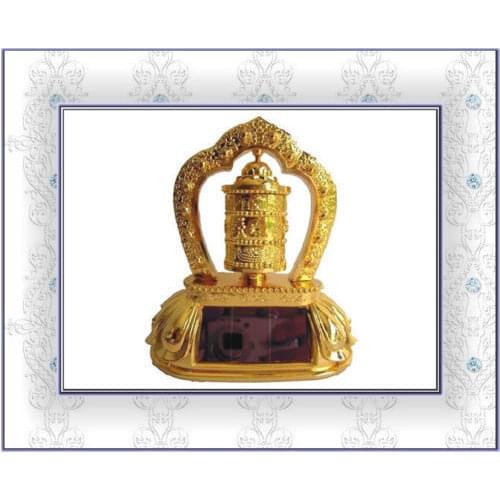 OM MANI Prayer Wheel Solar ( Gold ) feng shui X9018