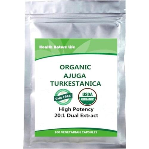 Organic AJUGA TURKESTANICA High Potency 20:1 Powder TURKESTERONE x 100 Capsules