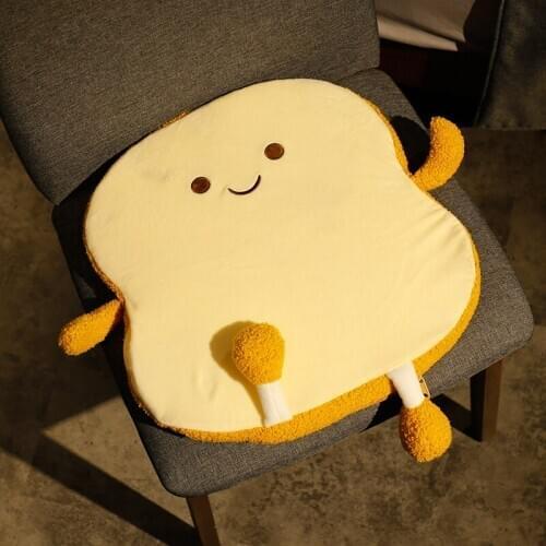 40cm Soft Stuffed Toast Plush Pillow Cartoon Sliced Bread Plush Toy Funny Office Roon Decor Backrest Chair Cushion Creative Gift