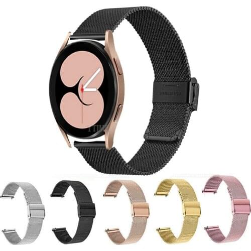 20mm Watch Band For Samsung Galaxy Watch 4 40mm 44mm / Watch 4 Classic 46mm 42mm Strap Milanese Stainless Steel Sport Wristband