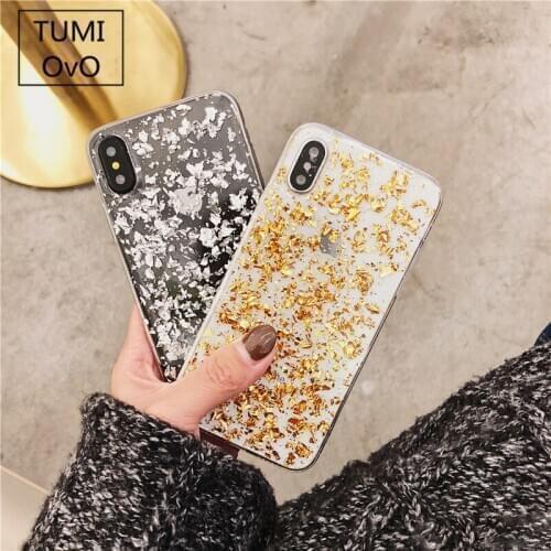 For iPhone X 10 Luxury 3D Shine Bling Goldleaf Sequins Soft TPU Case For iPhone 5S SE 6 6s 7 8 Plus Back Phone Cover Capa Fundas