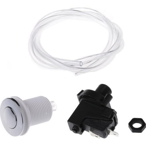 Bath Tub Spa Waste Garbage Disposal Self-Lock Air Switch Push Button Air Hose