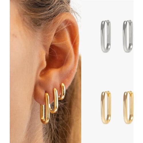 New Style Wholesale 14K Gold Filled smooth Exquisite Circle Hoop Earrings for Women Girl Wedding Party Fashion Gift Jewelry