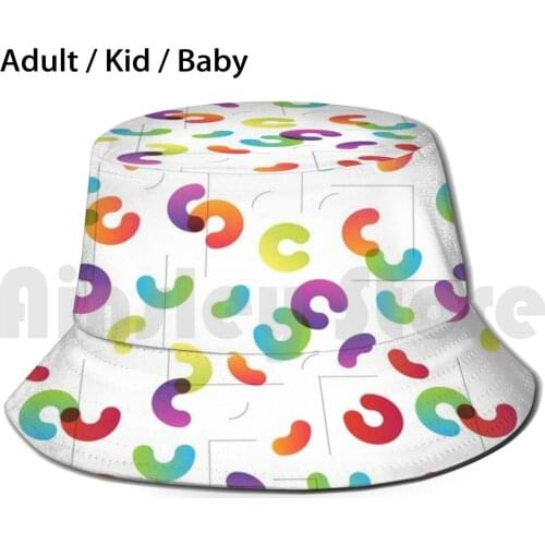 Modern Trend Color Transition Flat Design , Arcs And Lines Sun Hat Foldable UV Protection Flat Trend Pattern Simple Form